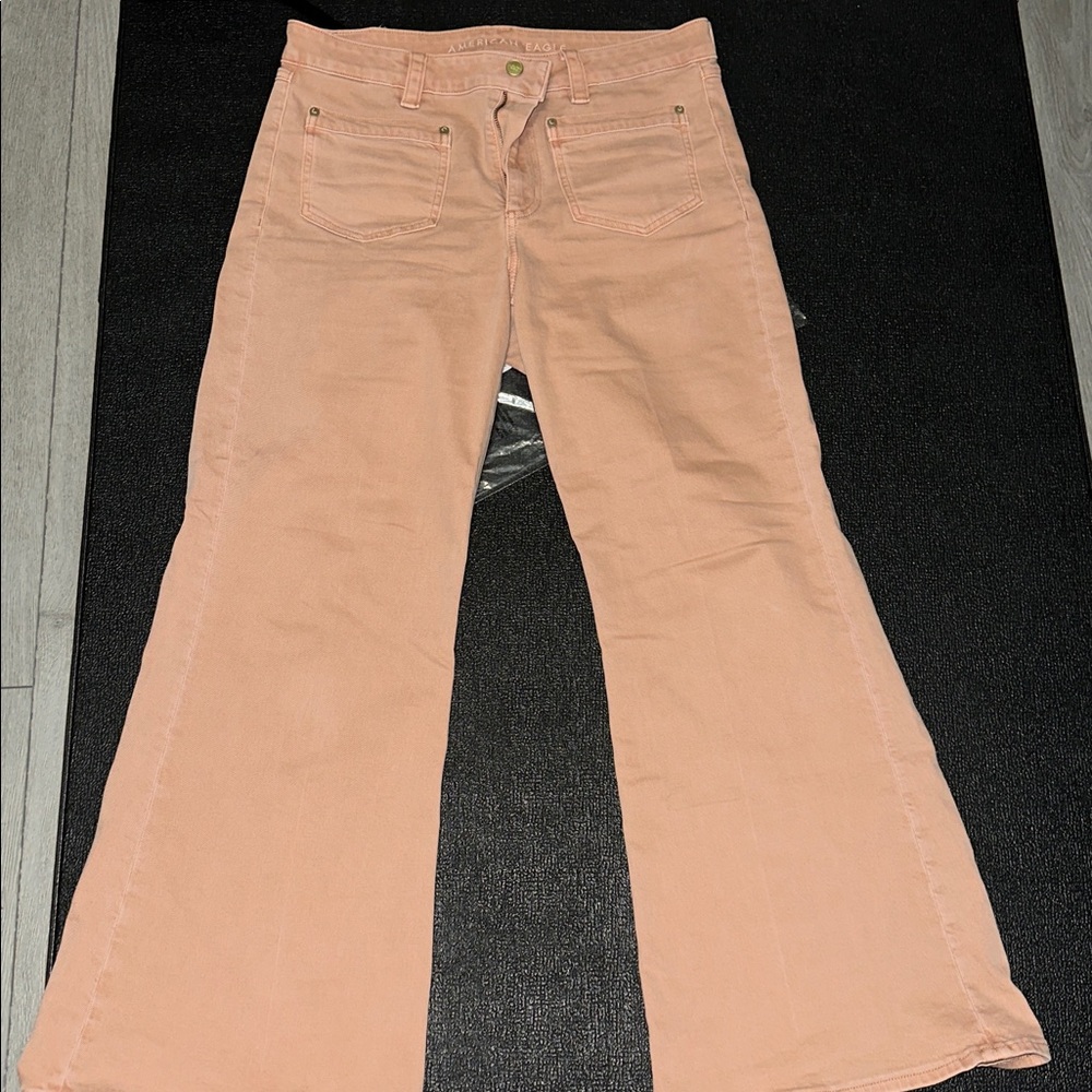 American Eagle high rise stretch coral jeans size 10 - Picture 4 of 14